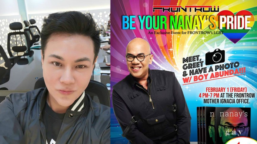 Boy Abunda gives away 500 copies of his book for free for Frontrow’s LGBT members
